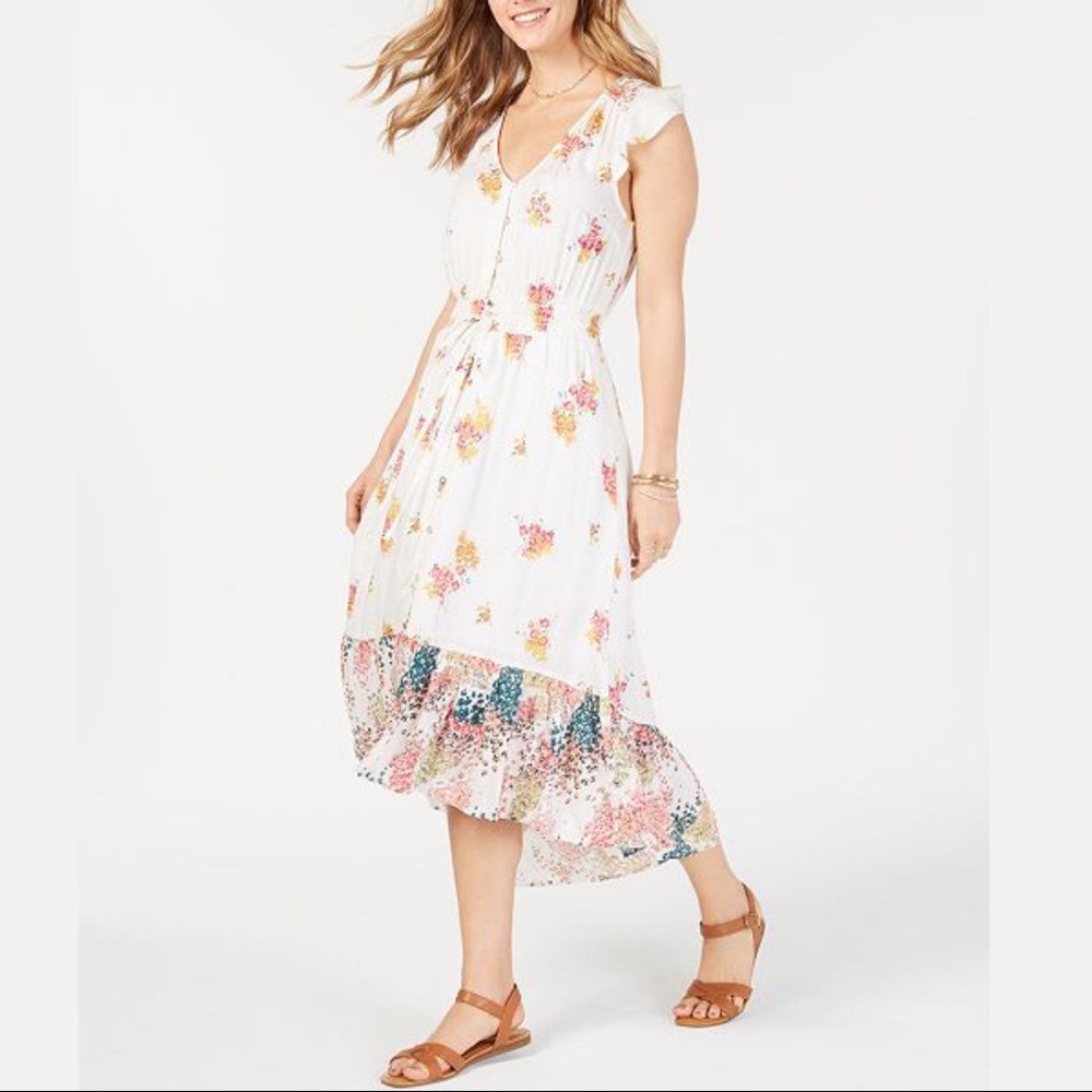 Lucky Brand Felice Floral Print High-Low Dress